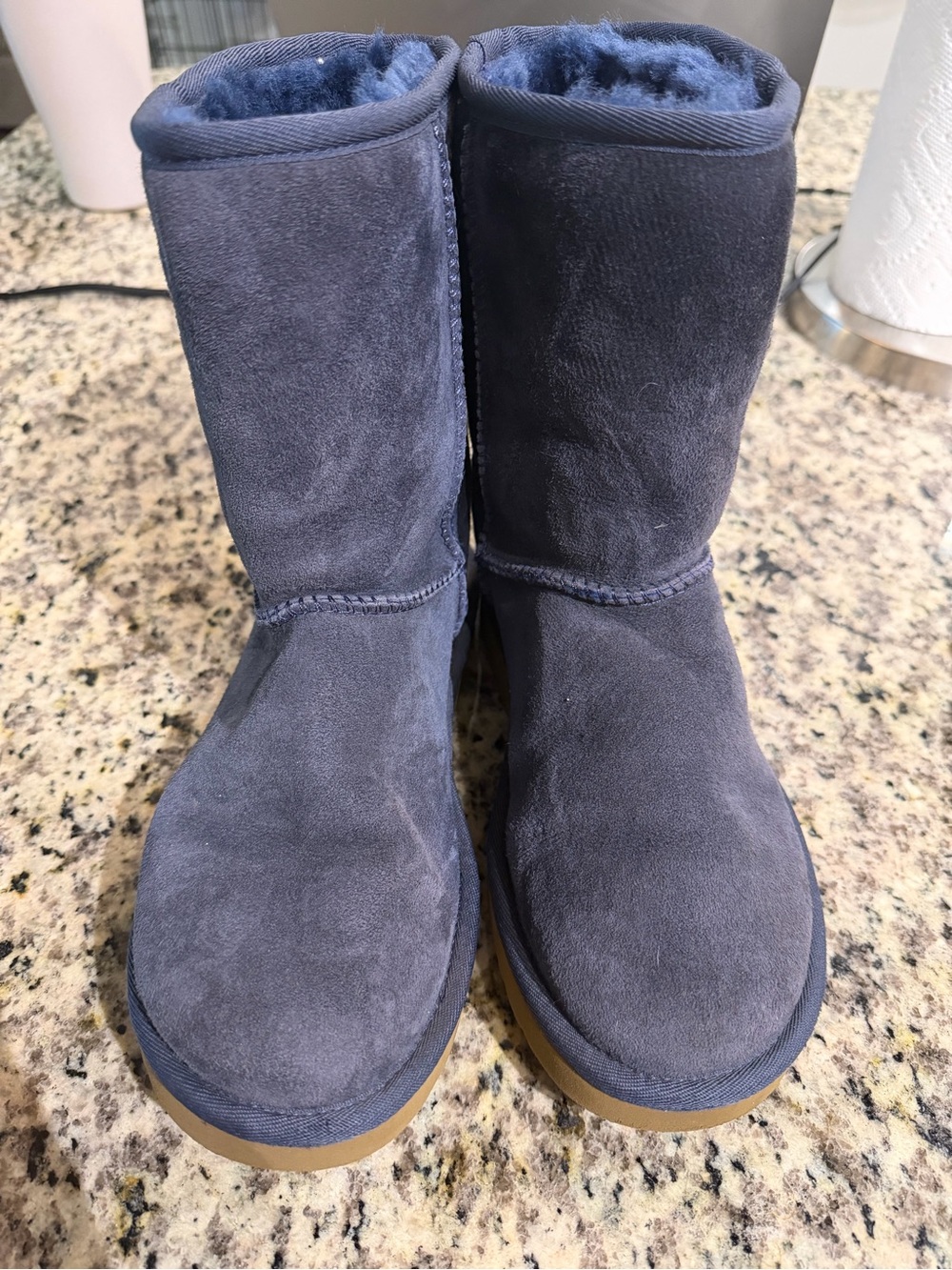 UGG Navy Shearling-Lined Suede Boot Interior